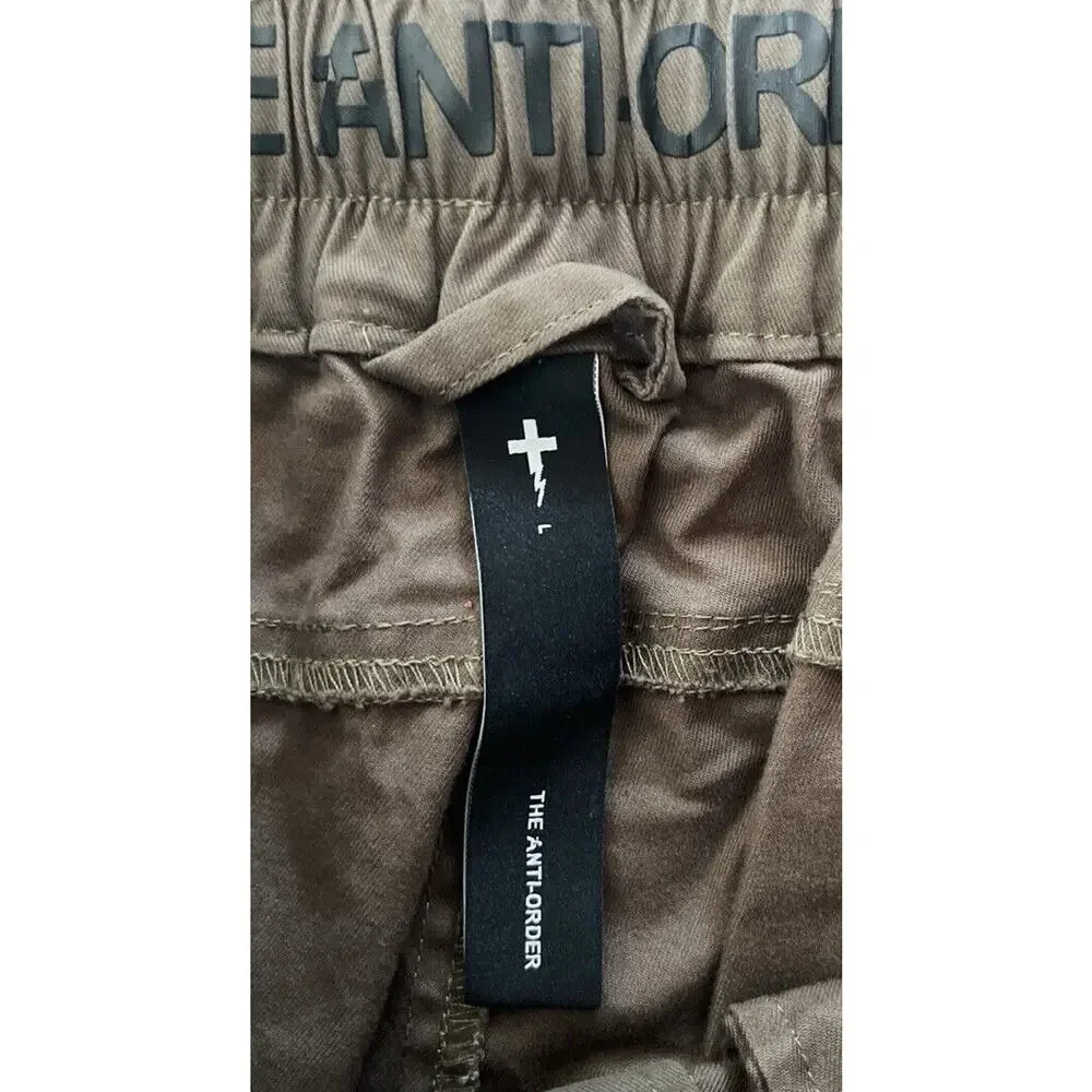 The Anti-Order Joggers Pants Men L Olive Green Pull On Front Cargo Pockets